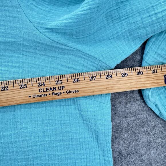 Soft Surroundings Womens Addison Gauze Big Shirt Size 3X Blue Cotton Button-Up - Picture 9 of 9